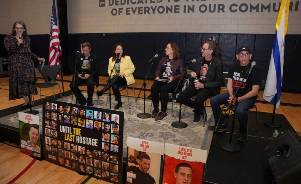 Hostage family members Rubi and Hagit Chen, Orna and Ronen Neutra, and Maurice Shnaidr (Nitzan Haham and Benjamin Azoulay)
