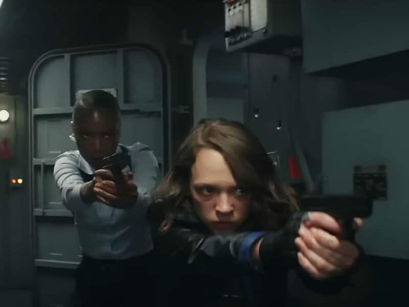 Shira Haas and Anthony Mackie in "Captain America: Brave New World" (Marvel).