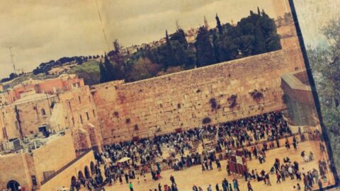 Jerusalem’s Western Wall pictured in a history book. Photo by Protasov AN via Shutterstock.com