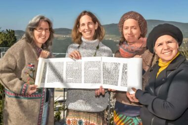 the sofrot from left to right: Alison Ofanansky, Susan Zahavi, Sheva Chaya Shaiman, Chaya Ben Baruch (courtesy)