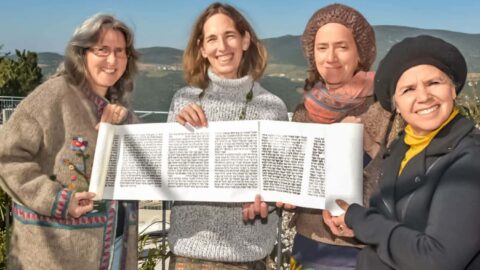 the sofrot from left to right: Alison Ofanansky, Susan Zahavi, Sheva Chaya Shaiman, Chaya Ben Baruch (courtesy)