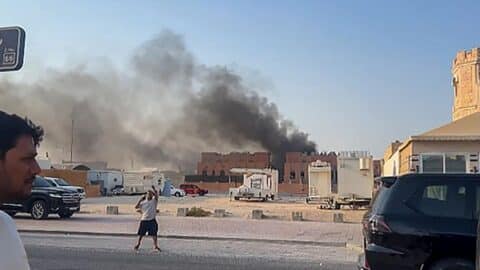 This frame grab taken from an AFPTV footage shows smoke billowing after explosions in Qatar's capital Doha on September 9, 2025. An Israeli military official told AFP that the military had carried out air strikes on Doha on September 9 in an operation targeting senior leaders of Palestinian terrorist group Hamas.