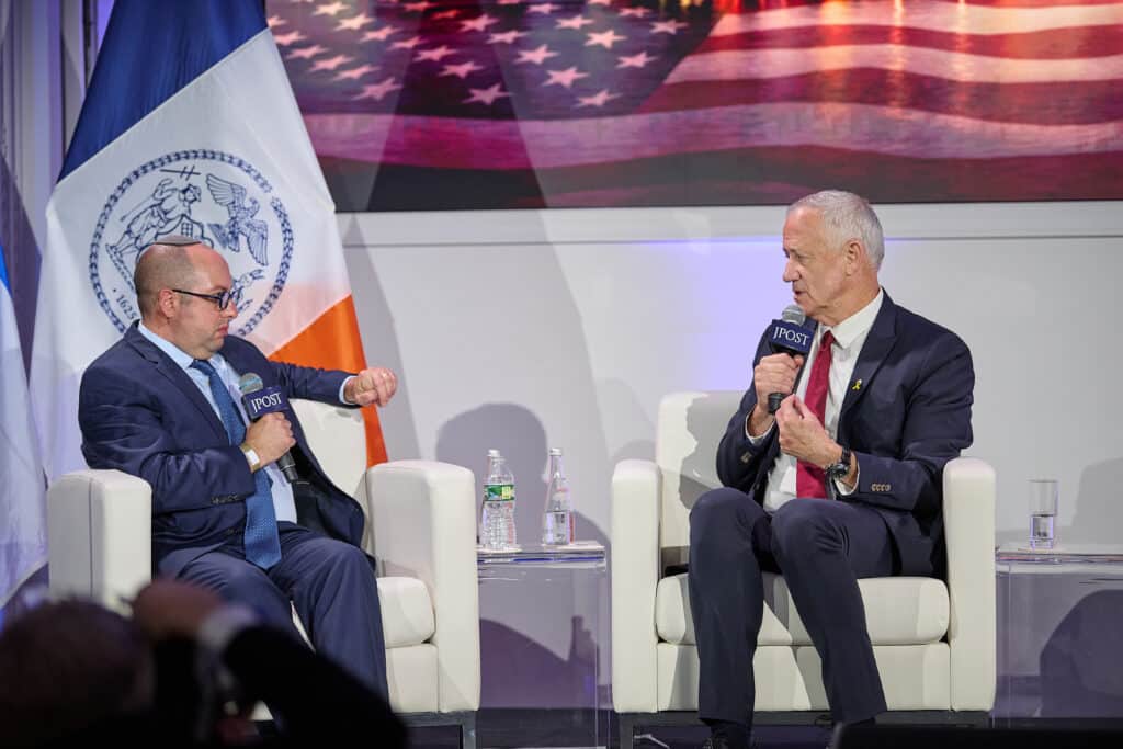 Former prime minister Benny Gantz lambasted Hamas (Perry Bindelglass).