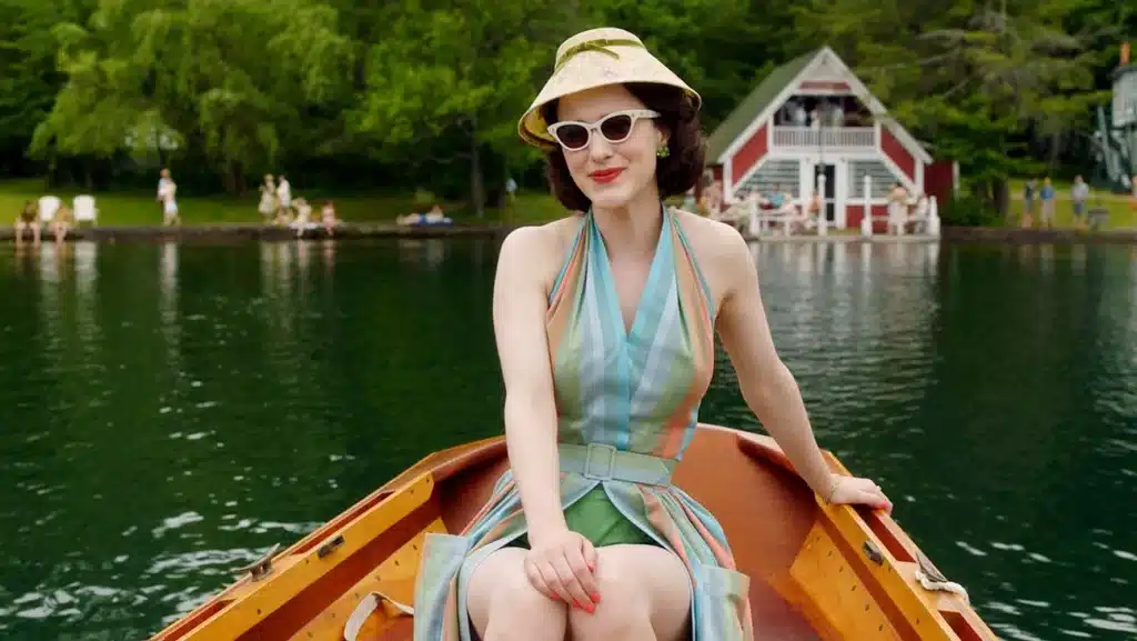 Rachel Brosnahan in the "Marvelous Mrs. Maisel"
