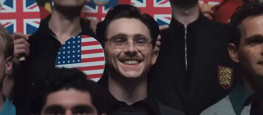 Timothée Chalamet in "Marty Supreme" (A24)