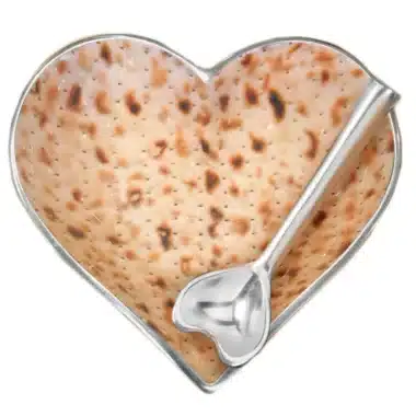 Matzah heart bowl set (Peace, Love, Light)