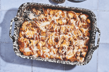 Cinnamon Bun Challah Pudding