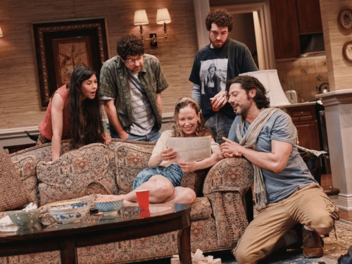 1. Jewish friends reminisce in "Birthright" a new play at the MCC Theater in Manhattan. (Emilio Madrid)