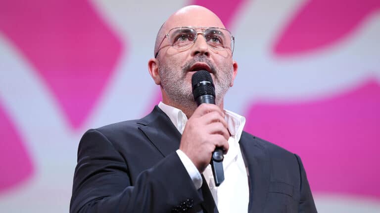 Lior Raz speaks on stage during the opening ceremony of the 6th Canneseries International Festival on April 14, 2023 in Cannes, France. (Photo by Pascal Le Segretain/Getty Images)
