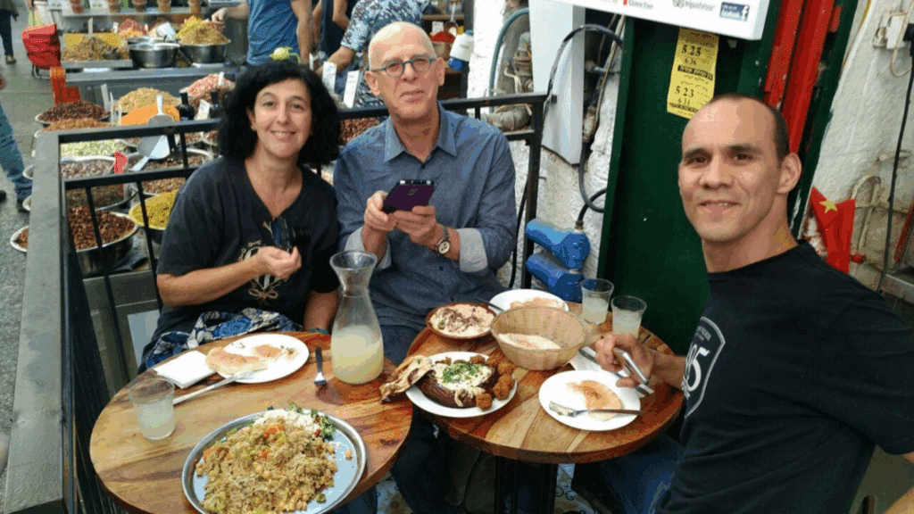 Diners enjoying Lebanese kosher fare at Manou Ba Shouk. Photo via Facebook