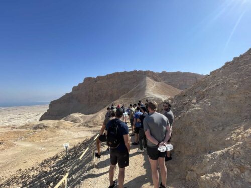Version Bravo group tour of Masada in Israel. Photo courtesy of Version Bravo